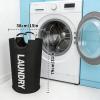 90L Large Laundry Basket Collapsible Laundry Hamper Freestanding Tall Dirty Clothes Hamper Laundry Bag for Bedroom Laundry Room Organization (Black,2PC) view 4