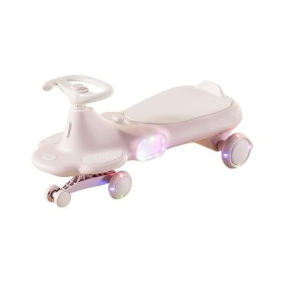 Bicycles Sliding Car with Music Roll Flash Wheels Wiggle Car for Kids Anti-Rollover, Ride On Toys for Boys and Girls Bike(Pink)
