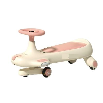 Bicycles Swing Wiggle Car for Kids Ride On Scooterfor Ages 3 and Up Flashing Wheels Toy Set for Indoor Outdoor Play Bike(Warm Pink)