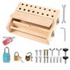 Bemonew Busy Board, Wooden Screwdriver Montessori Busy Board Set with Lock and Key - Tool Set for Educational Preschool for Kids 3-6 view 3