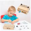 Bemonew Busy Board, Wooden Screwdriver Montessori Busy Board Set with Lock and Key - Tool Set for Educational Preschool for Kids 3-6 view 4