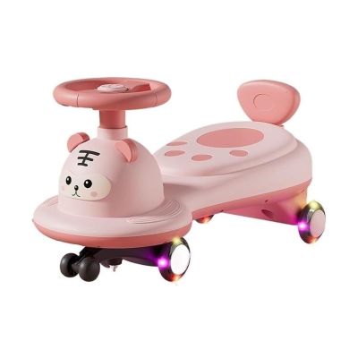 Bicycles Ride On Wiggle Car with Flash Wheel Kids Scooter Rocking Sliding Toy Set for Boy and Girl Indoor Outdoor Play Bike(Pink)
