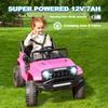 ASOWTREND 12V Kids Ride On Truck Car, Parent Remote Control, 3 Speeds, Spring Suspension, LED Lights & Bluetooth Music, Toddler Electric Vehicle Toy for Boys Girls-Pink view 4
