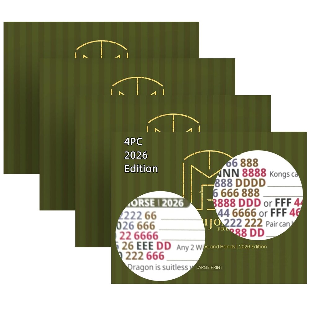 BLASTER MAGNETS 2026 Official Mah Jong Cards - Large Size, 4 Pieces