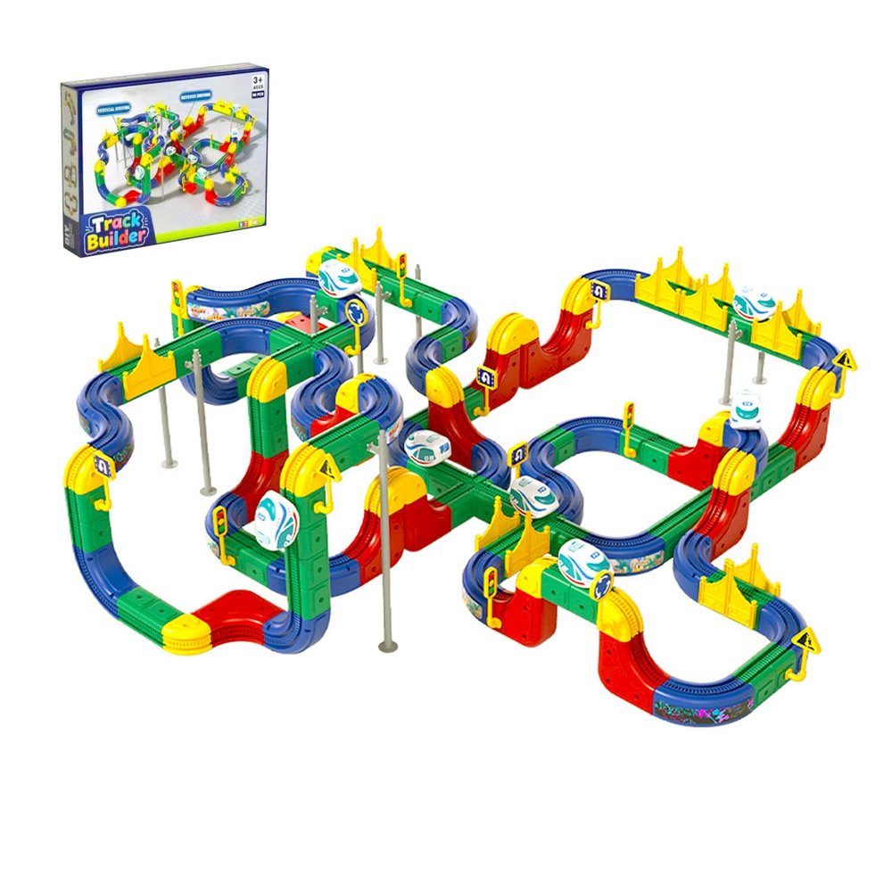 2026 New Electric Magnetic Train Track Sets, Gravity Defying 3D, DIY Track Building Kits with Train and Traffic Signs, for 4-8 Year Old Boy Toys Boys Girls Birthday Party Gifts (186PCS)