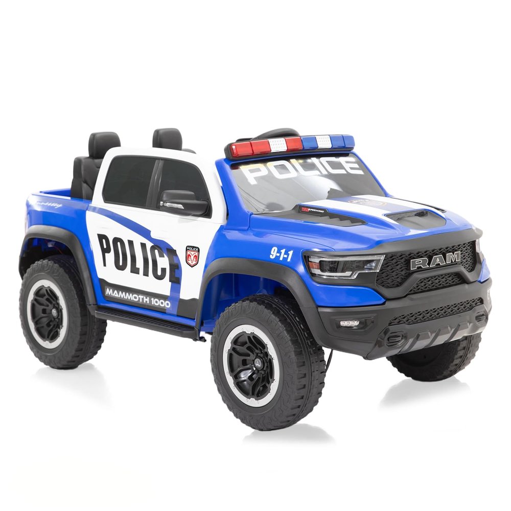 24V Ride on Toys for Kids, Electric Car for Kids w/Remote Control, Ride on Truck w/Bluetooth, LED Lights, Truck Bed Storage, Gear Shifter & Soft Start (Blue)