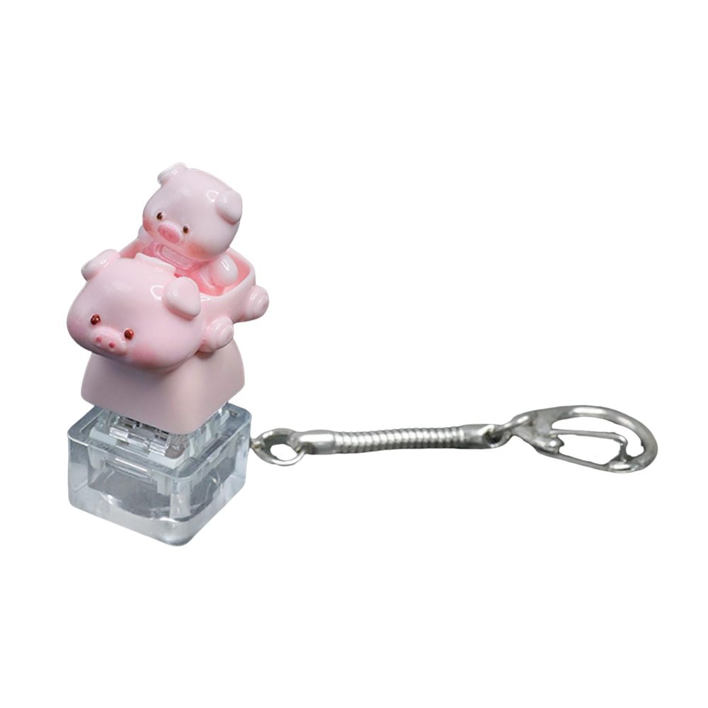 YWLUUOO Mechanical Keyboards Button Toy Switches Tester for Anxieties Relief Focusing Improvement Cartoon Piggy Keycap Pocket Size Stress Relief Clicky Switches Toy