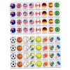 Mini Travel Mahjong Set 65Pcs - Flag & Ball Pattern 24mm Tiles for Escape Game, Beach Picnic, Family Party - Reusable Block Tiles Game for Adults & Kids(Emojis+National Flag) view 1