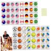 Mini Travel Mahjong Set 65Pcs - Flag & Ball Pattern 24mm Tiles for Escape Game, Beach Picnic, Family Party - Reusable Block Tiles Game for Adults & Kids(Emojis+National Flag) view 3