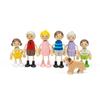 Bigjigs Toys Generational Family Dolls Set of 7 Wooden Dolls House, Small Toy Families, Children, Parents, Grandparents & Dog Figures for Dollhouse, Role Play Sets for Children from 18 view 1