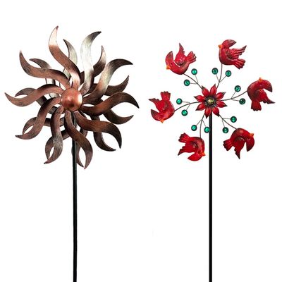 360 Metal Wind Spinner  Willow Leaf Kinetic Sculpture for Outdoor Patio Lawn Yard and Garden Decor