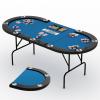 Hoguyexila 9 Player Poker Table Foldable, Texas Holdem Casino Table with Padded Rails & Cup Holders, Portable Folding Game Table w/Poker Chips Tray for Home or Game Room, 81 Inch view 1