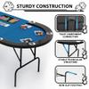 Hoguyexila 9 Player Poker Table Foldable, Texas Holdem Casino Table with Padded Rails & Cup Holders, Portable Folding Game Table w/Poker Chips Tray for Home or Game Room, 81 Inch view 4