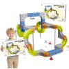 94PCS Electric Train Set, Flexible Track Fusion Train Set, DIY Train Track Building Kits with Train and Traffic Signs, for 4-10 Year Old Boys Girls Birthday Party Gifts view 1