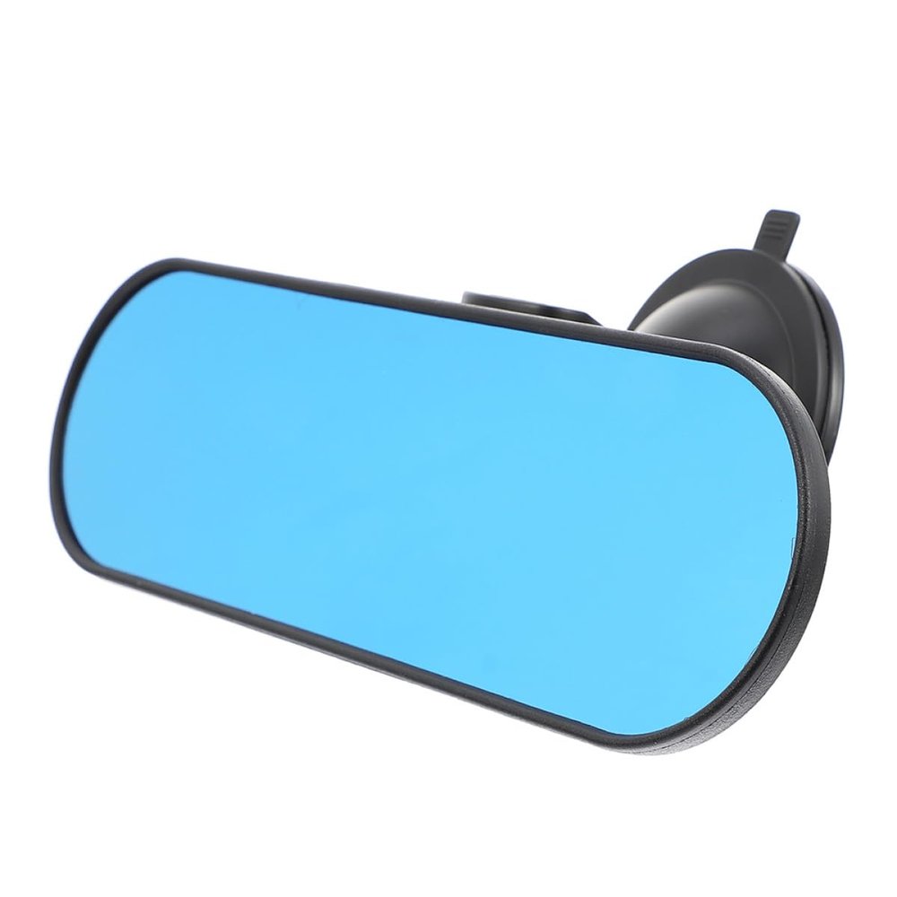 BESPORTBLE Large Car Rearview Mirror with Suction Cup for Monitoring, Wide Angle Blue Glass Auxiliary Mirror for Vehicle Interior, Compatible with Most Cars and Suvs