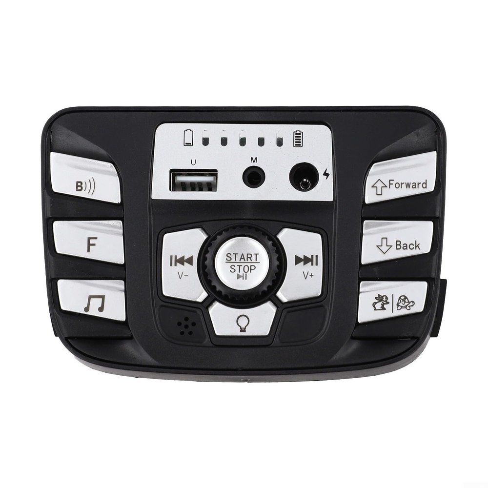 12V 24V Electric Vehicle Control Panel for Ride On Cars, Multifunctional Power with Music Playback, Plastic Central Control Switch(C 12V)