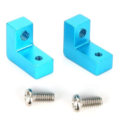 2pcs Servo Plate Aluminum Alloy Servo Mount, RC Servo Plate for RGT 136100 1/10 RC Car, High Strength Lightweight Servo Bracket with Screws, Durable Replacement Part for Horizonte (Blue 680023B)