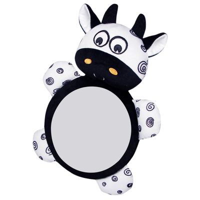 Abaodam Car Mirror for Rear Facing Safety Cartoon Animal Rearview Mirror with Wide View Black and White for Car Seats