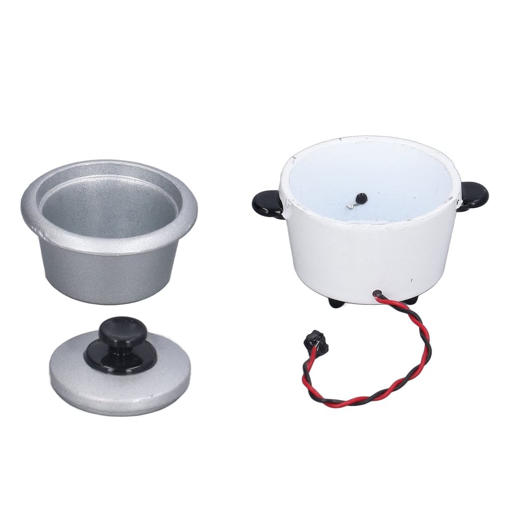 1:12 Dollhouse Rice Cooker Alloy Cute Lifelike Miniature Cookware Dollhouse Kitchen Accessories