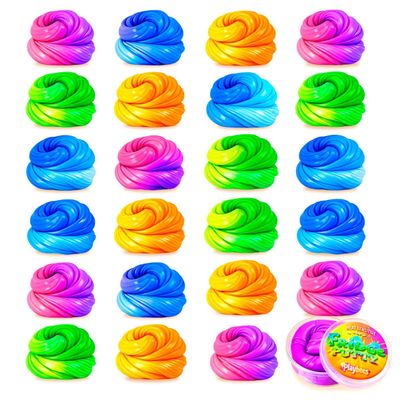 Playbees 24 Pack Color Changing Therapy Putty - Heat Sensitive Sensory Fidget Slime for Kids & Adults - Bulk Mini Thinking Putty Tins (0.5 oz) - Ideal for Classroom Prizes,