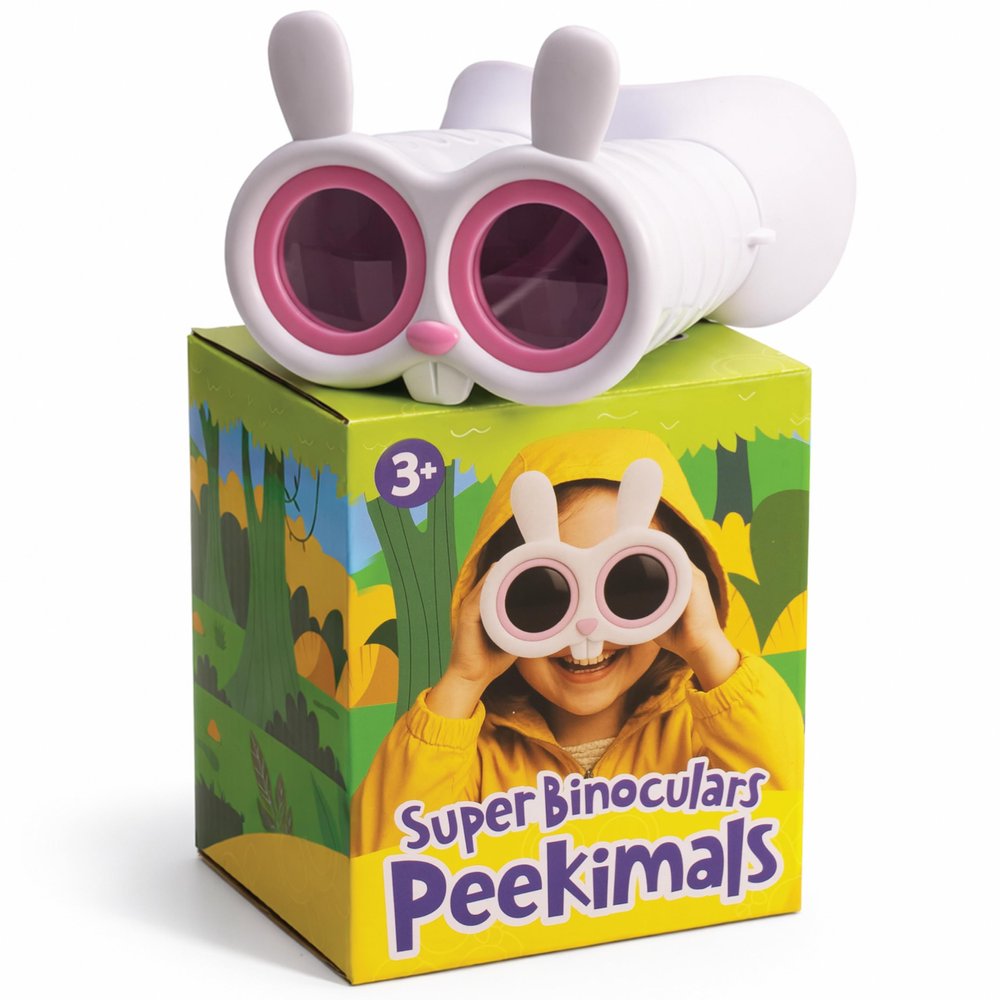 Peekimals Kids Binoculars | Bunny Rabbit | Cute Animal Toddler Binoculars | Nature Discovery & Forest Play for Toddlers | Designed for Ages 3+