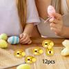 CarpNettore 12x Fillable Easter Eggs Golden Eggs Multipurpose Ornaments for Easter Gifts Home Decor Treasure Box Toys Boys Girls Kids, M view 4