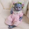 11 Inch Mini Baby Blue Baby Toy Silicone Reborn Newborn Doll Blue Skin Doll view 4