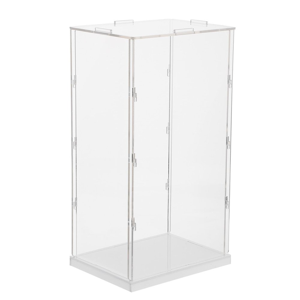 Abaodam Acrylic Display Box for Model Collectibles, 31x17x14cm Dustproof Showcase with Lid, Storage Case for Handmade Figures and Random Style