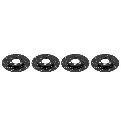 4pcs RC Brake Disc Aluminum Alloy Brake Caliper, RC Simulation Wheel Brake System, High Performance Brake Disc for 2.2 Inch Wheel, Lightweight Durable RC Accessories for 1/10 RC Cr (Black)