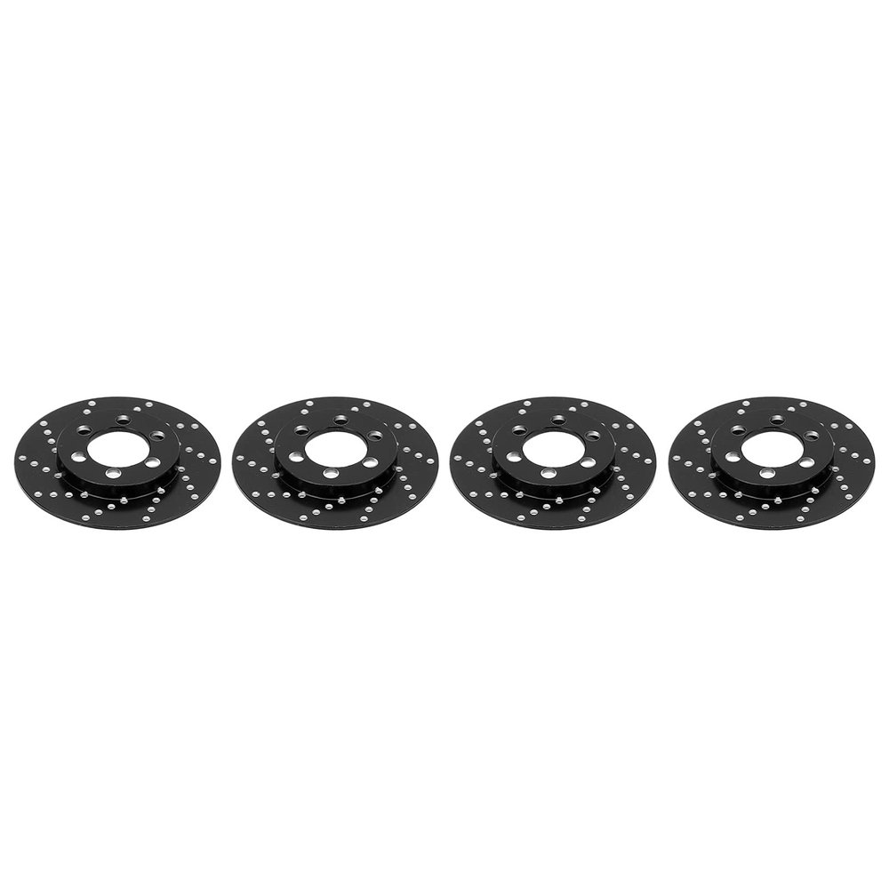 4pcs RC Brake Disc Aluminum Alloy Brake Caliper, RC Simulation Wheel Brake System, High Performance Brake Disc for 2.2 Inch Wheel, Lightweight Durable RC Accessories for 1/10 RC Cr (Black)