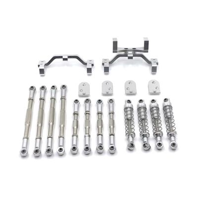 RC Connecting Rod Parts For WPL 1/16 C34 C44 Metal Upgrade And Modification Pull Rod Shock Absorber For Seat Remote Control Car Accessories(Silver)