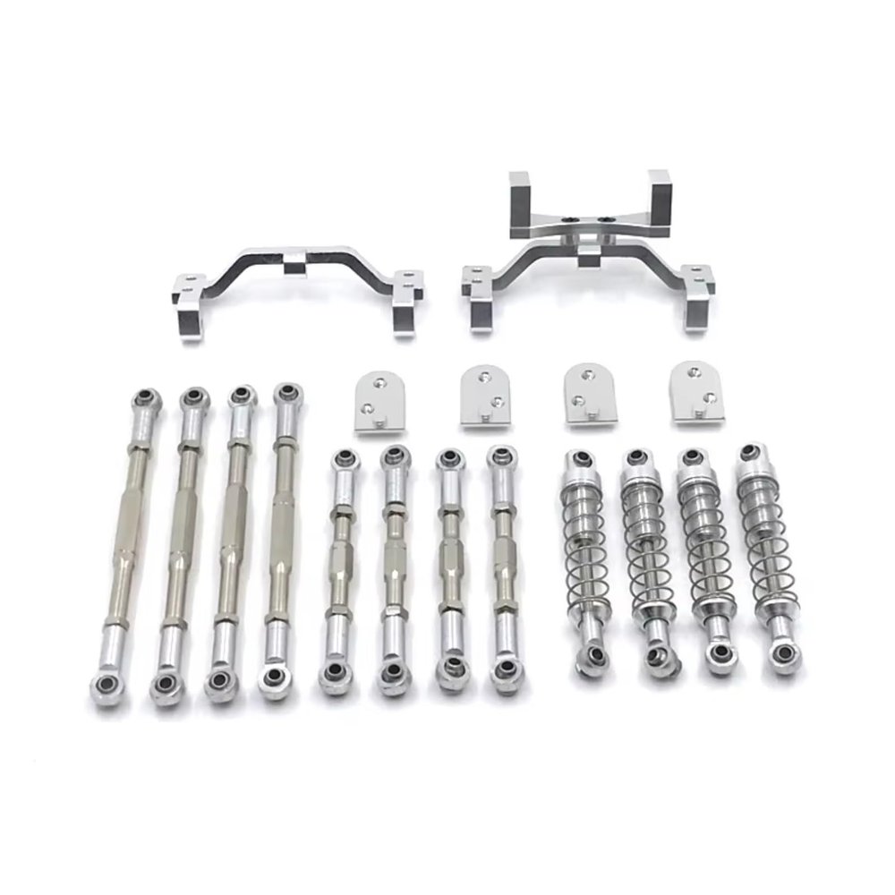 RC Connecting Rod Parts For WPL 1/16 C34 C44 Metal Upgrade And Modification Pull Rod Shock Absorber For Seat Remote Control Car Accessories(Silver)