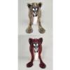Animal Fox Wolf Skull Mask,Furry Fursuit Viking Skeleton Wolf Mask,Halloween Werewolf Barbarian Plush Headdress (Red) view 3