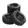 1:10 Scale Rubber Tires and Wheels with 12mm Hex Compatible with RC Off Road Car Models, Rally Cars, and Similar 1/10 Scale Vehicles view 1