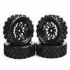1:10 Scale Rubber Tires and Wheels with 12mm Hex Compatible with RC Off Road Car Models, Rally Cars, and Similar 1/10 Scale Vehicles view 2