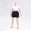 1/12 Scale Stand-Collar Leather Jacket + Crew-Neck T-Shirt + Cropped Casual Pants Black & White Miniature Outfit Set for 6-Inch Collectible Figure (No Figure) view 4