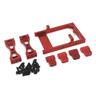 for WPL for C14 C24 C24-1 B14 B24 1/16 Metal Servo Mount Bracket Beam Crossbeam Shock Tower Set RC Car Upgrade Parts Accessories RC Vehicles Parts(Red)
