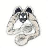 Animal Fox Wolf Skull Mask,Furry Fursuit Viking Skeleton Wolf Mask,Halloween Werewolf Barbarian Plush Headdress (White) view 1