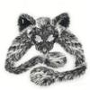 Animal Fox Wolf Skull Mask,Furry Fursuit Viking Skeleton Wolf Mask,Halloween Werewolf Barbarian Plush Headdress (Black) view 1