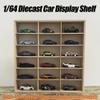 1:64 Scale Diecast Car Display Case, Wooden 18-Compartment Model Car Organizer Shelf, Wall Mount or Desktop Storage view 2