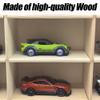 1:64 Scale Diecast Car Display Case, Wooden 18-Compartment Model Car Organizer Shelf, Wall Mount or Desktop Storage view 4