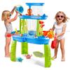 Vahlbeste Water Table for Toddlers 1-3, Kids Water Table, 3-Tier Water Tables for Toddlers 3-5 Features Swimming Dolphins & Crabs, Rain Showers Splash Pond, Activity Sensory Play Table for Boys Girls view 1