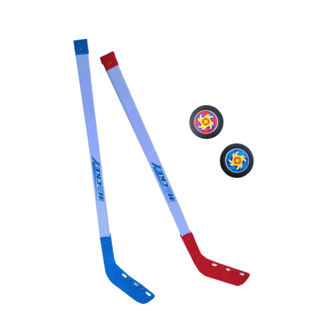 2-Player Street Hockey Set  2 Plastic Hockey Sticks & 2 Balls for Outdoor Sports, Complete Beginner Kit for Youth, Floorball, and Roller Hockey Training