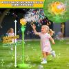 AIERSA Flower Bubble Stand Machine,Sunflower Bubble Maker with Lights, Tall Adjustable Rechargeable Automatic Bubble Blower for Outdoor Backyard Party view 2