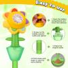 AIERSA Flower Bubble Stand Machine,Sunflower Bubble Maker with Lights, Tall Adjustable Rechargeable Automatic Bubble Blower for Outdoor Backyard Party view 4