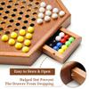 Chinese Checkers Board Game Set with Drawer Storage - 14.2" Wooden Board and Acrylic Marbles | 6 Player Family Strategy Game for Kids and Adults | 16mm 60+12 Colorful Marbles, More Easy Grasping view 3