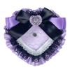 Heart Shaped Ruffled Rosette with Cross Charm, Gothic Pain Rosette for Can Badges with Magnet, Push Purpose, Purple view 1