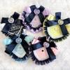Heart Shaped Ruffled Rosette with Cross Charm, Gothic Pain Rosette for Can Badges with Magnet, Push Purpose, Purple view 4