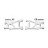 Aluminum 7075-T6 Alloy Rear Lower Suspension Arms for Tamiya 1:10 DT-04 R/C Fighter NXGEN-58741 Upgrades - Silver view 1