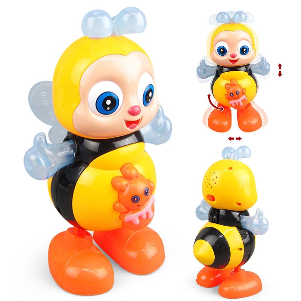 Dancing Bee Toy for Toddlers with Music and Lights, Musical Interactive Sensory Toy for Kids, Singing & Swinging Baby Toy for Preschool Learning, Educational Gift